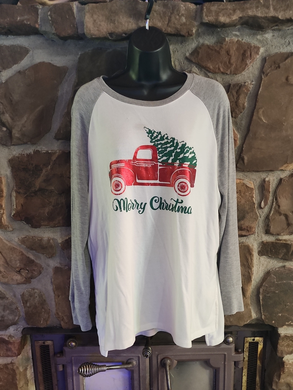 STATE White Tee with Gray Trim and Red Logo